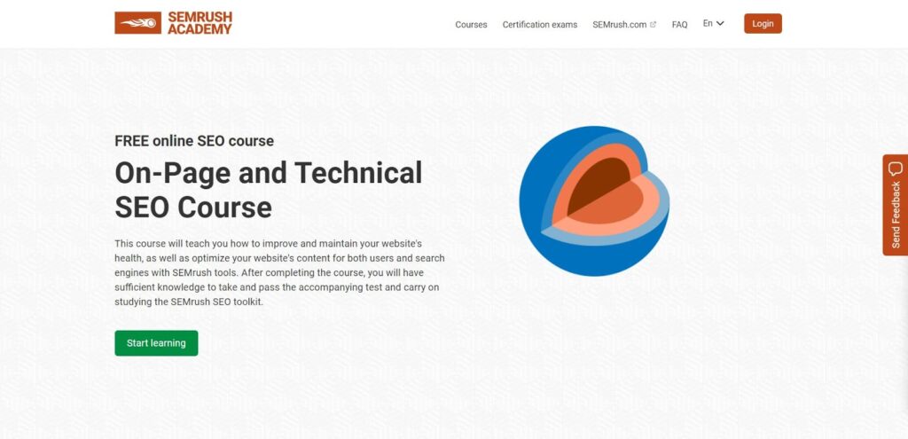 on-page and technical seo course semrush