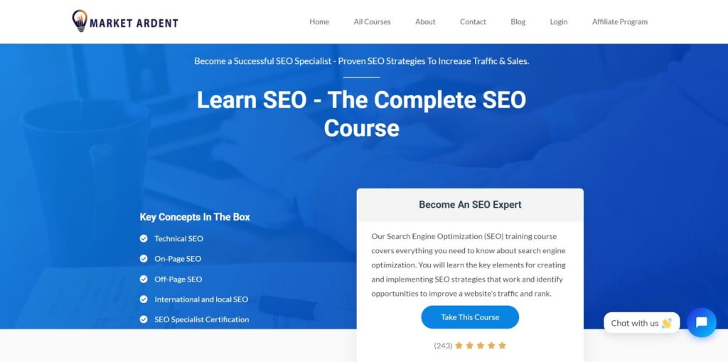 market ardent seo course