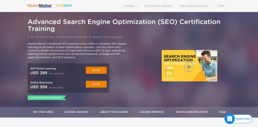 advanced seo training market motive