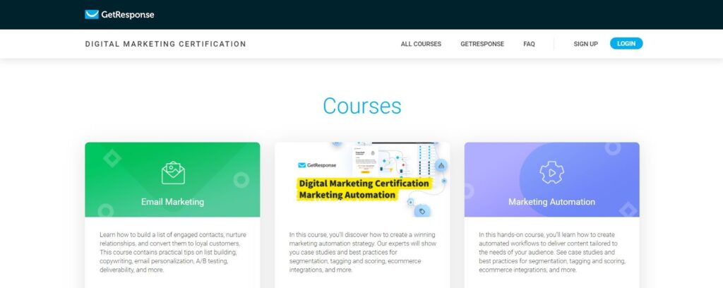 getresponse digital marketing course