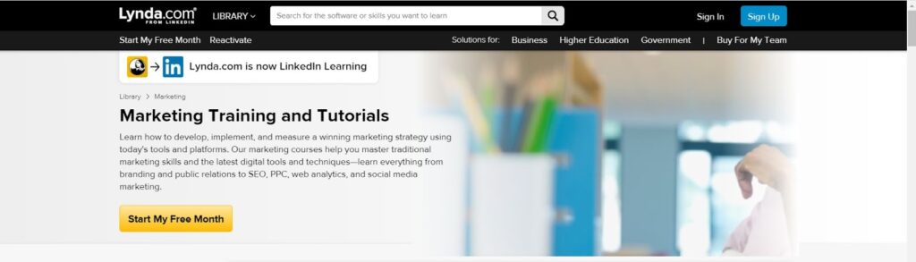 Lynda top digital marketing course