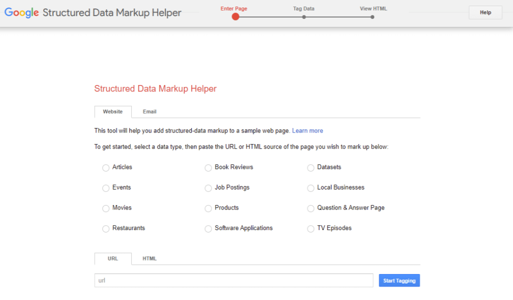 Google Structured Data Markup Helper