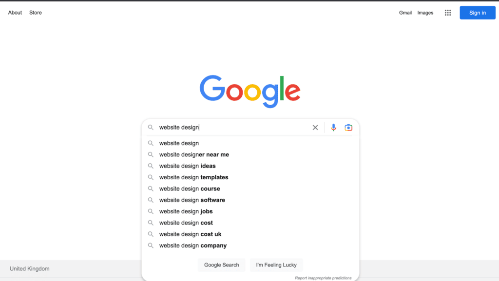 a screenshot of a Google search